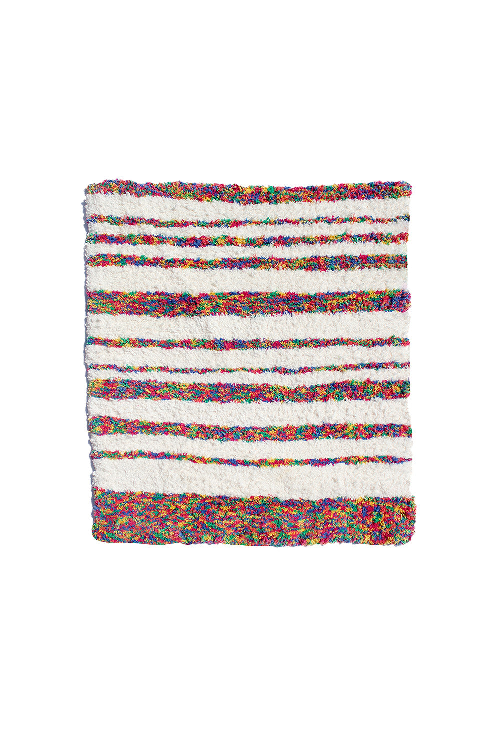 Recycled Cotton Cream and Multicolor Striped Accent Rug