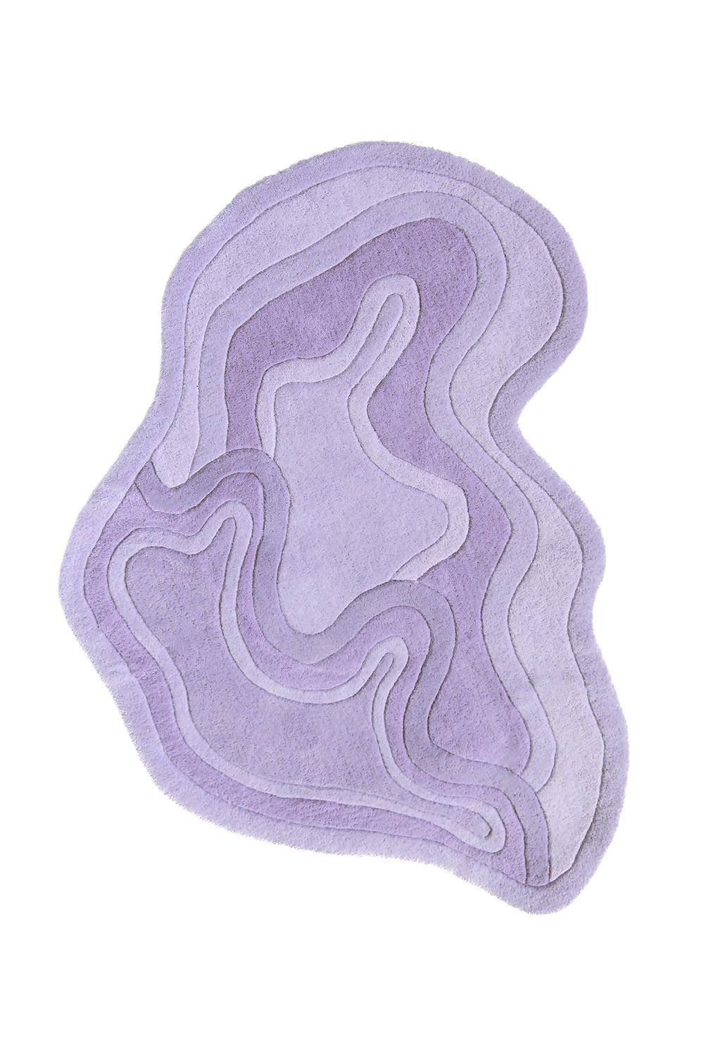 Cool Lavender Asymmetrical Rolling Tides Rug - Hand Tufted Wool for Unique Decor