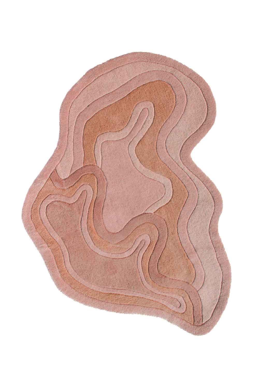 Modern Rust Rolling Tides Funky Shaped Rug - Warm and Inviting for Contemporary Homes