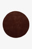 Chocolate Brown Hand Tufted Round Wool Rug