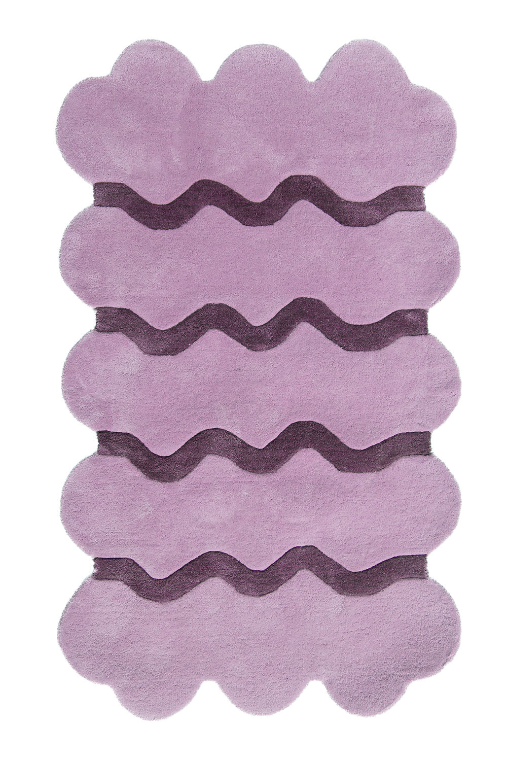 Sculpted Edge Hand Tufted Wool Rug in Purple by Jubi