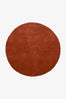 Burnt Orange Round Hand Tufted New Zealand Wool Rug