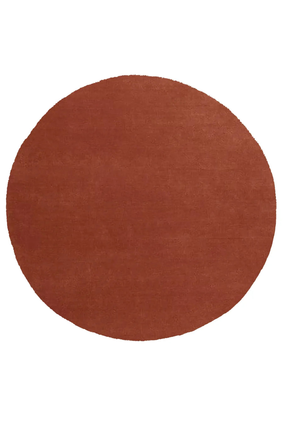 Custom Handmade Solid Color Round Wool Rug Terracotta Rust