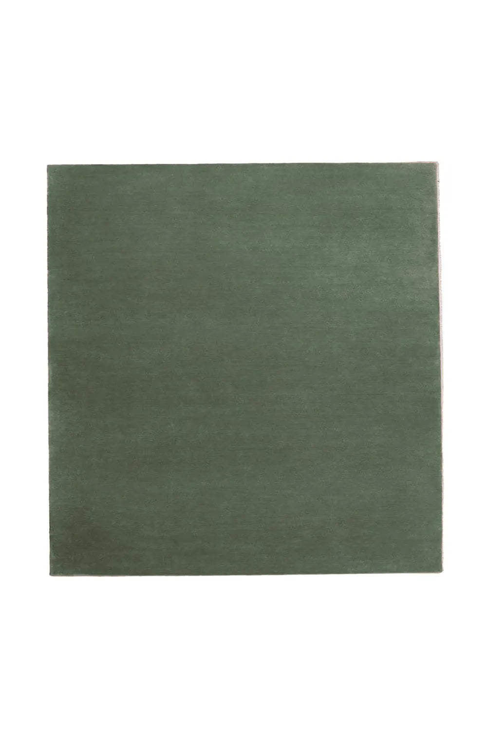 Solid Color Square Hand Tufted Wool Rug Green