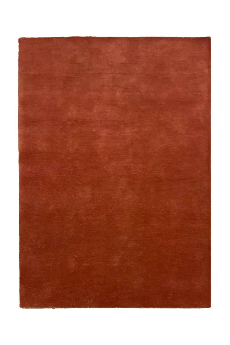 Solid Rust Terracotta Custom Hand Tufted Wool Rug Modern