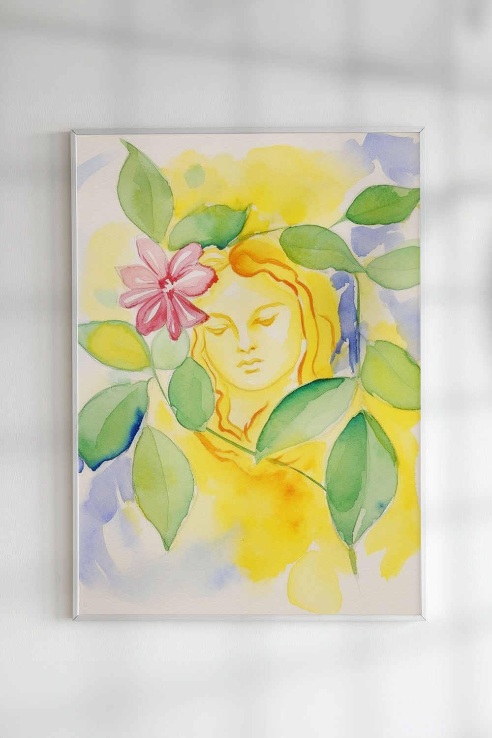 Watercolor art print of a woman inspired by lemon hues - Lemon Veil from the Fruit Whisperings series by Cassie Dagostino