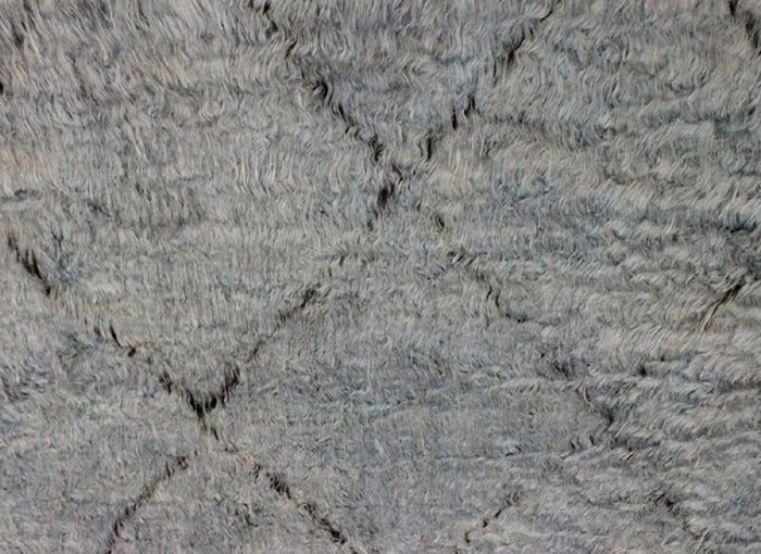 Close-up of textured gray rug surface