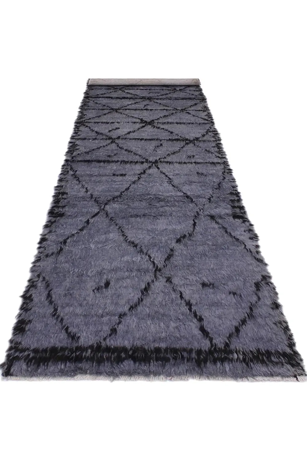 Luxurious dark gray floor runner, combining plush texture with elegant design.