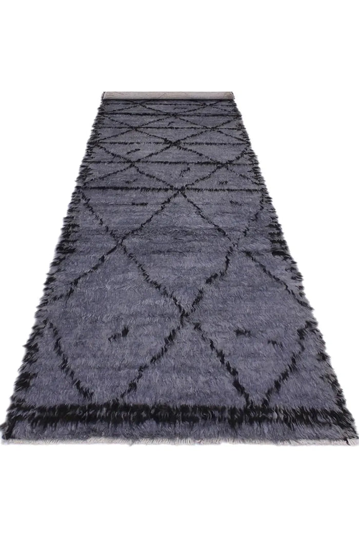 Charcoal shag runner rug styled for long hallway runners and kitchen runner rugs, available in 2x8 and 3x10 sizes