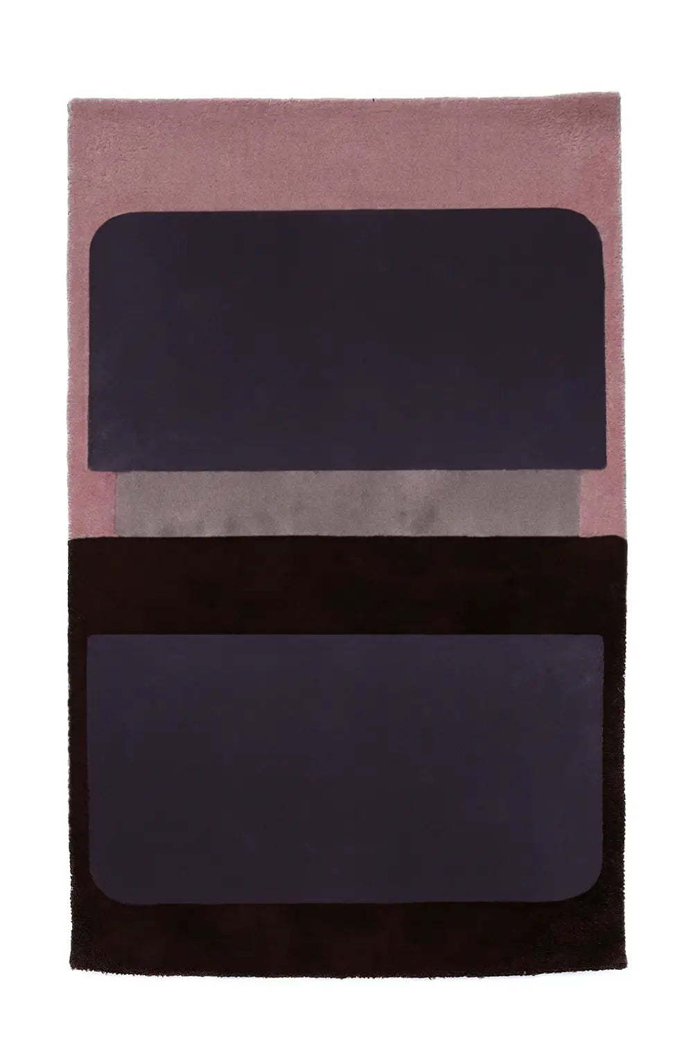 Midnight Color Block Hand Tufted Purple Wool Rug