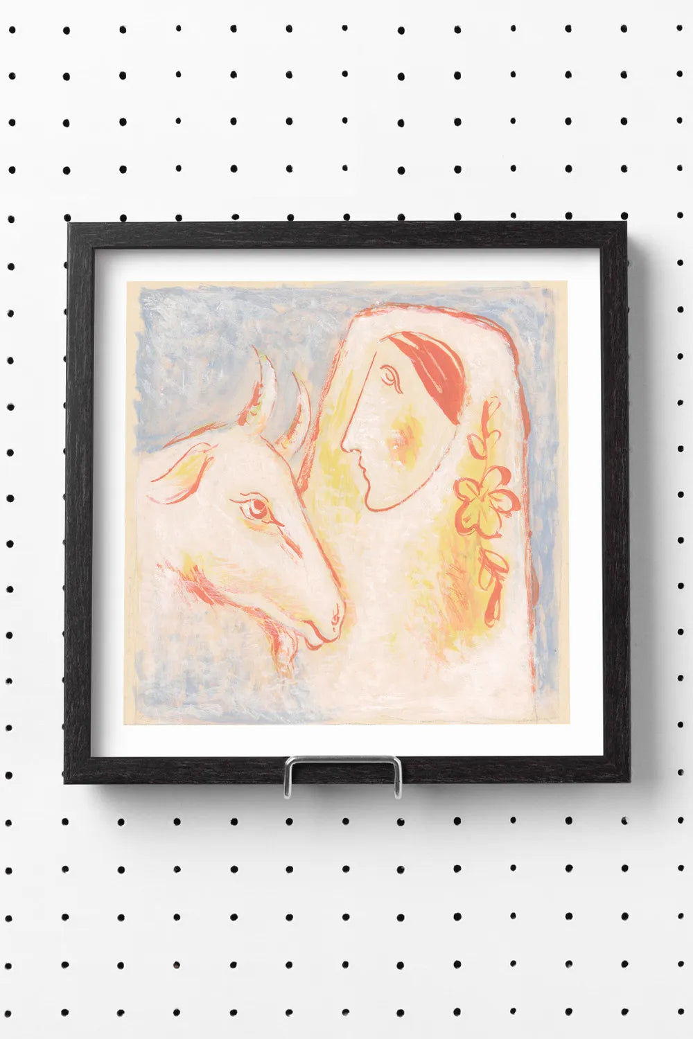 Woman and Goat Fine Art Print Square
