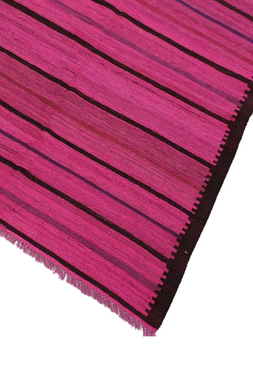 Multicolor Nursery Kilim Rug in Pink, Handwoven and Soft in 5x7 Size