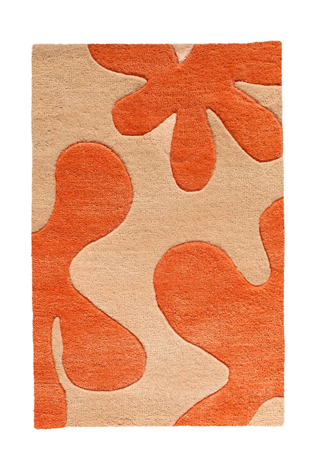 Abstract Floral Hand Tufted Wool Rug