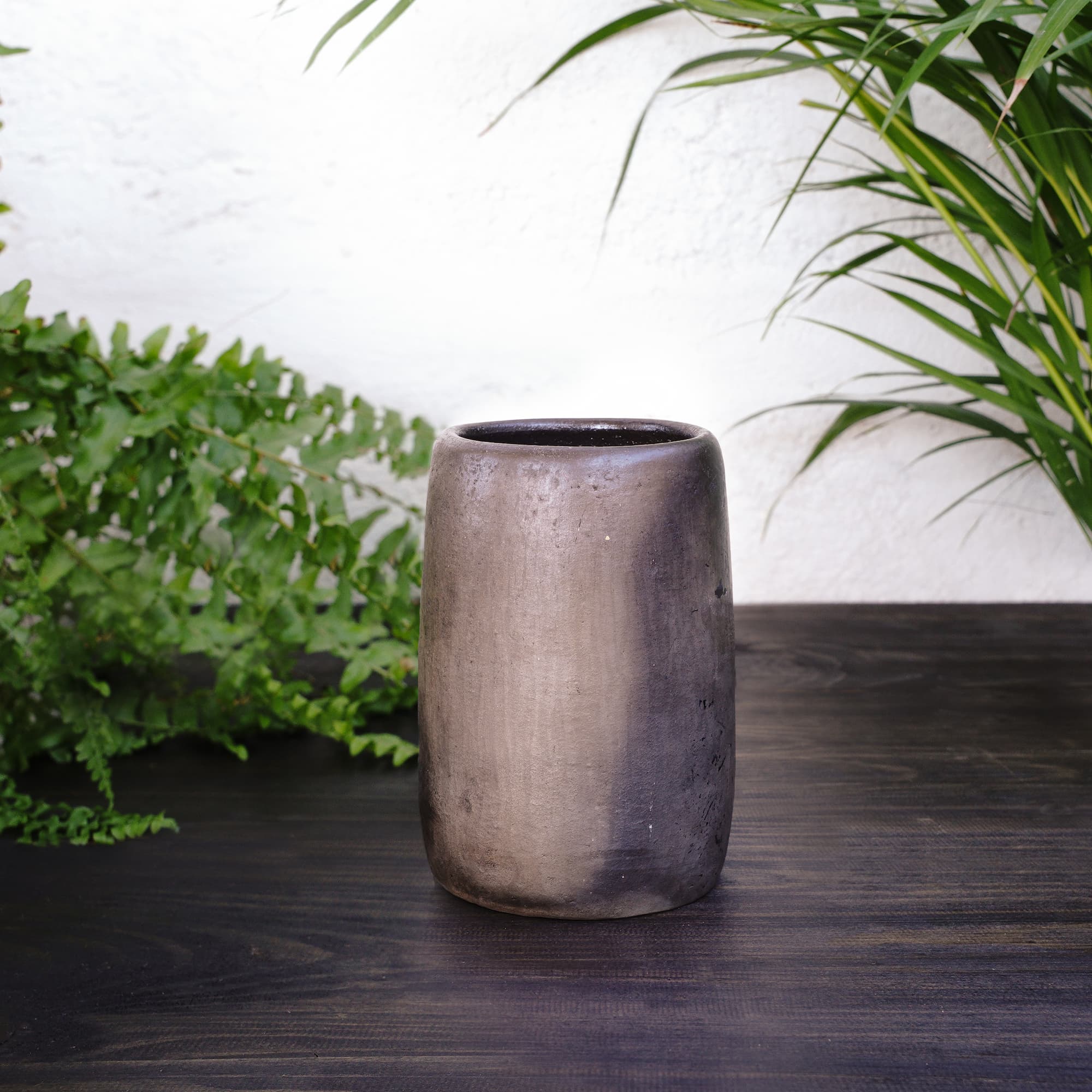 Back view of the large unique vase, perfect for modern and designer home decor.