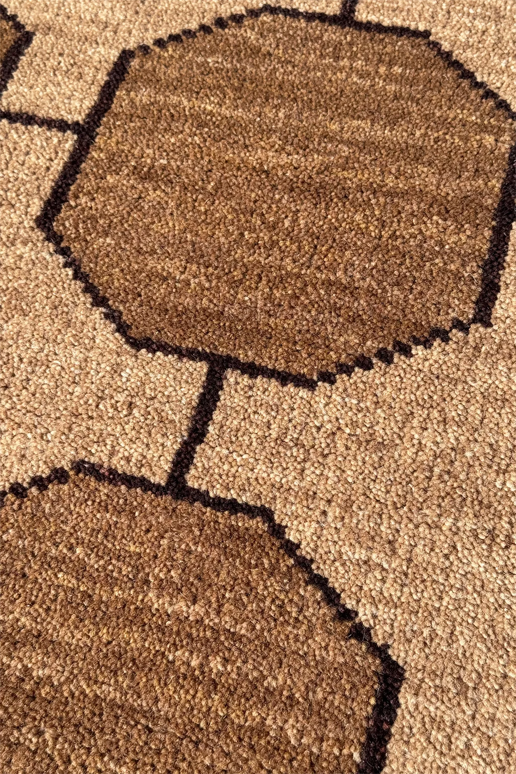 taupe runner rug with abstract patterns
