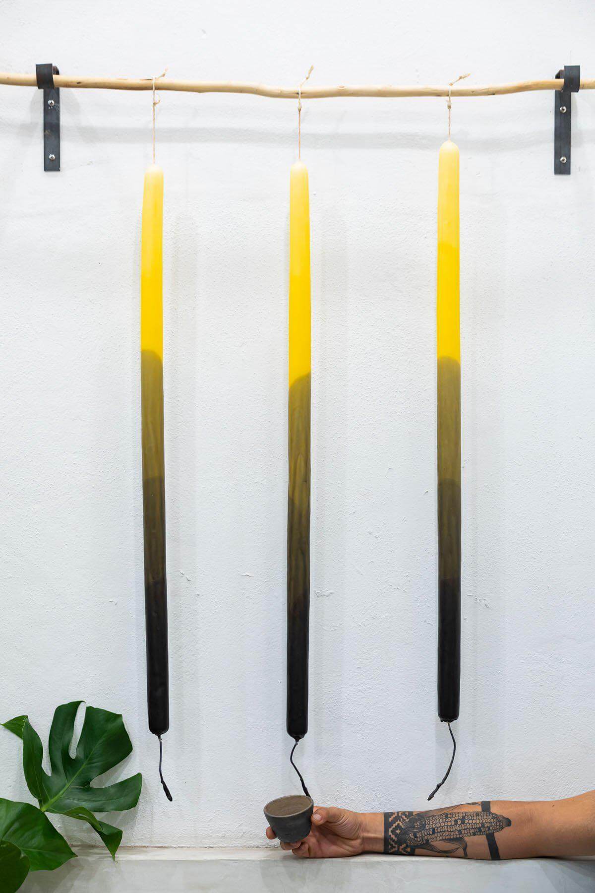 Handcrafted in Oaxaca, this big candle displays unique dripping wax details.