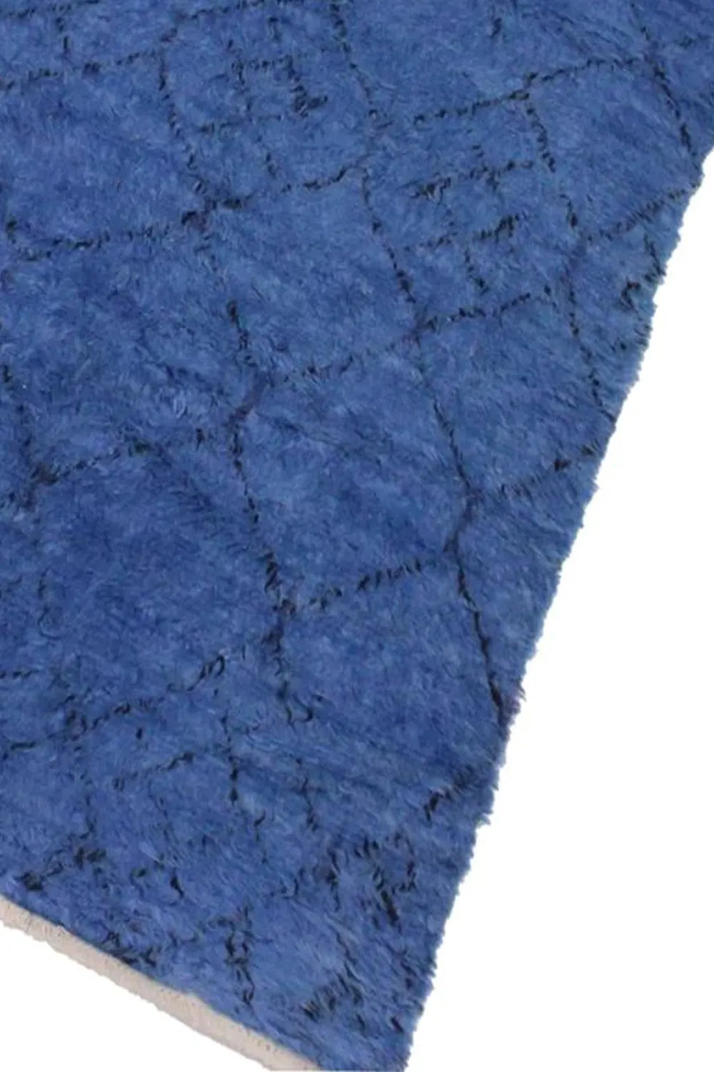 Handmade 9x12 Blue Shag Rug - Plush Wool for Contemporary Living Rooms