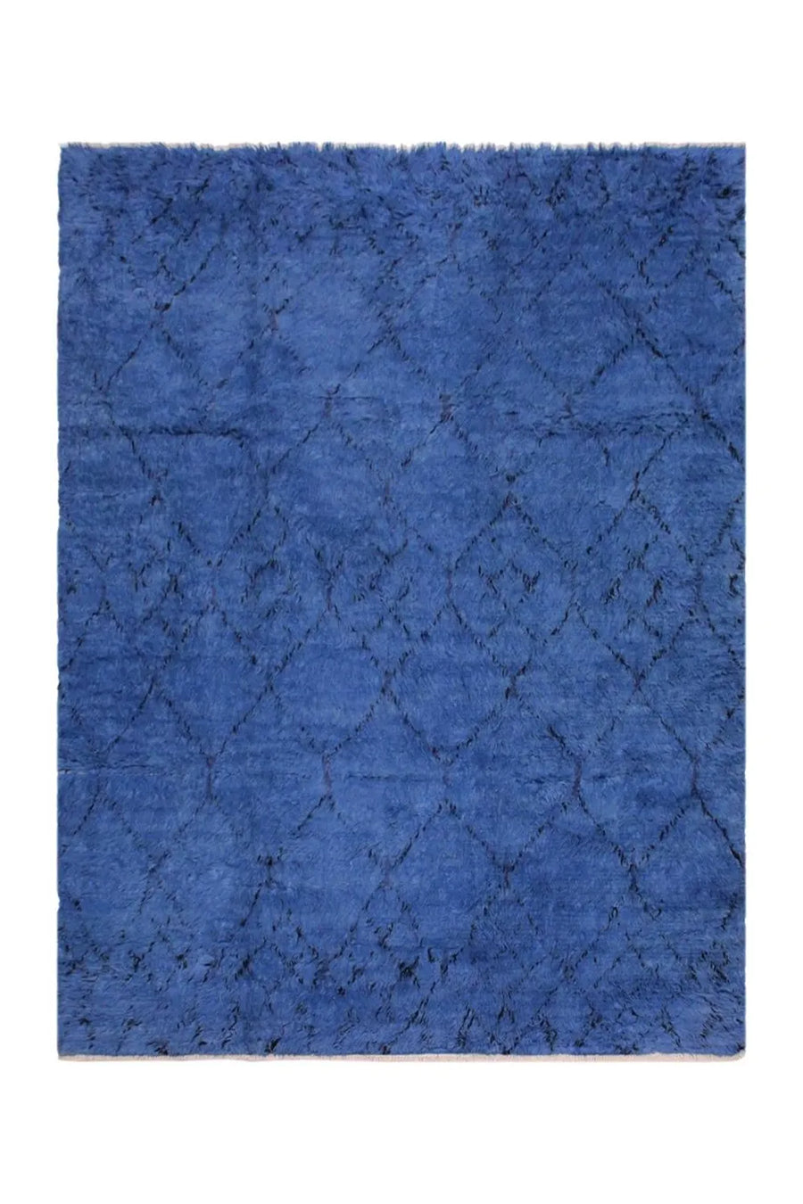 handmade blue shag rug from New Zealand wool, perfect for a luxurious touch