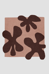 custom square rug with abstract floral design