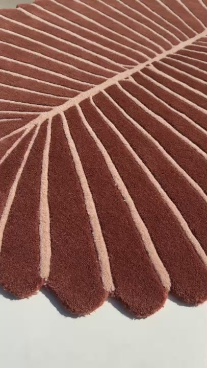 video showcasing color, texture, design and quality of jubi's fronda leaf-shaped modern rug