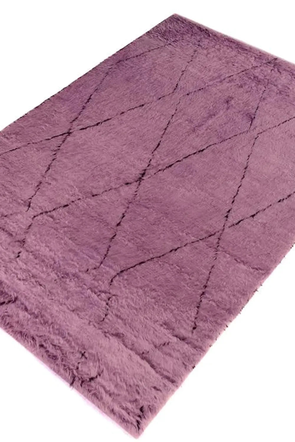 Elegant Dark Purple Wool Rug in 3x5 Size, Ideal for Bedroom Comfort