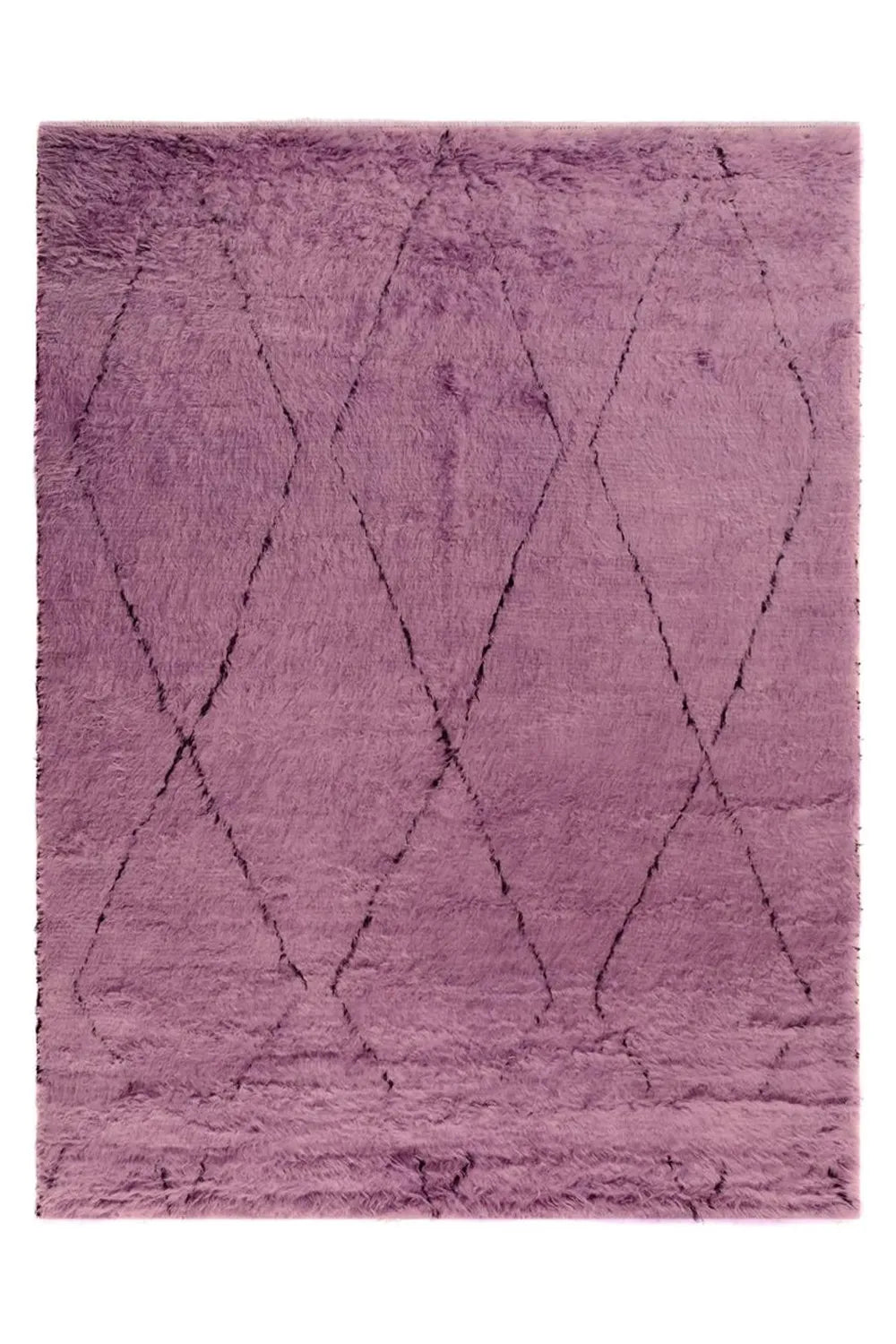 Custom Handmade Purple Moroccan Shag Wool Rug