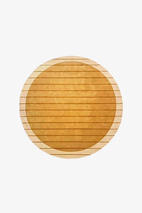 round gold rug