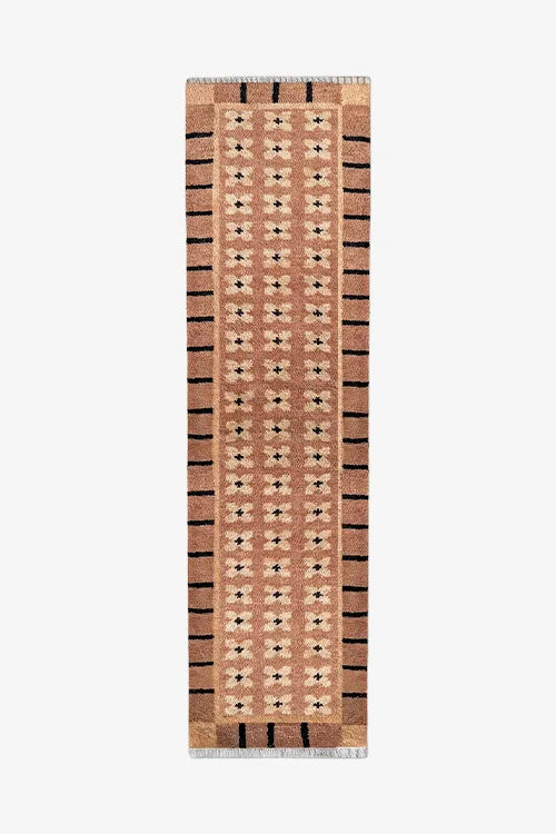 modern brown wool runner rug