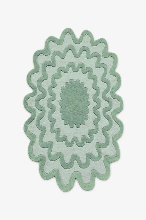 sage green oval rug