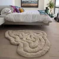 shag rug in a modern bedroom