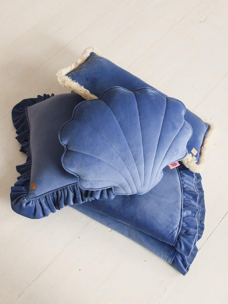 Velvet Blue Shell Pillow