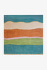 Stitched and Striped Square Hand Tufted Wool Rug