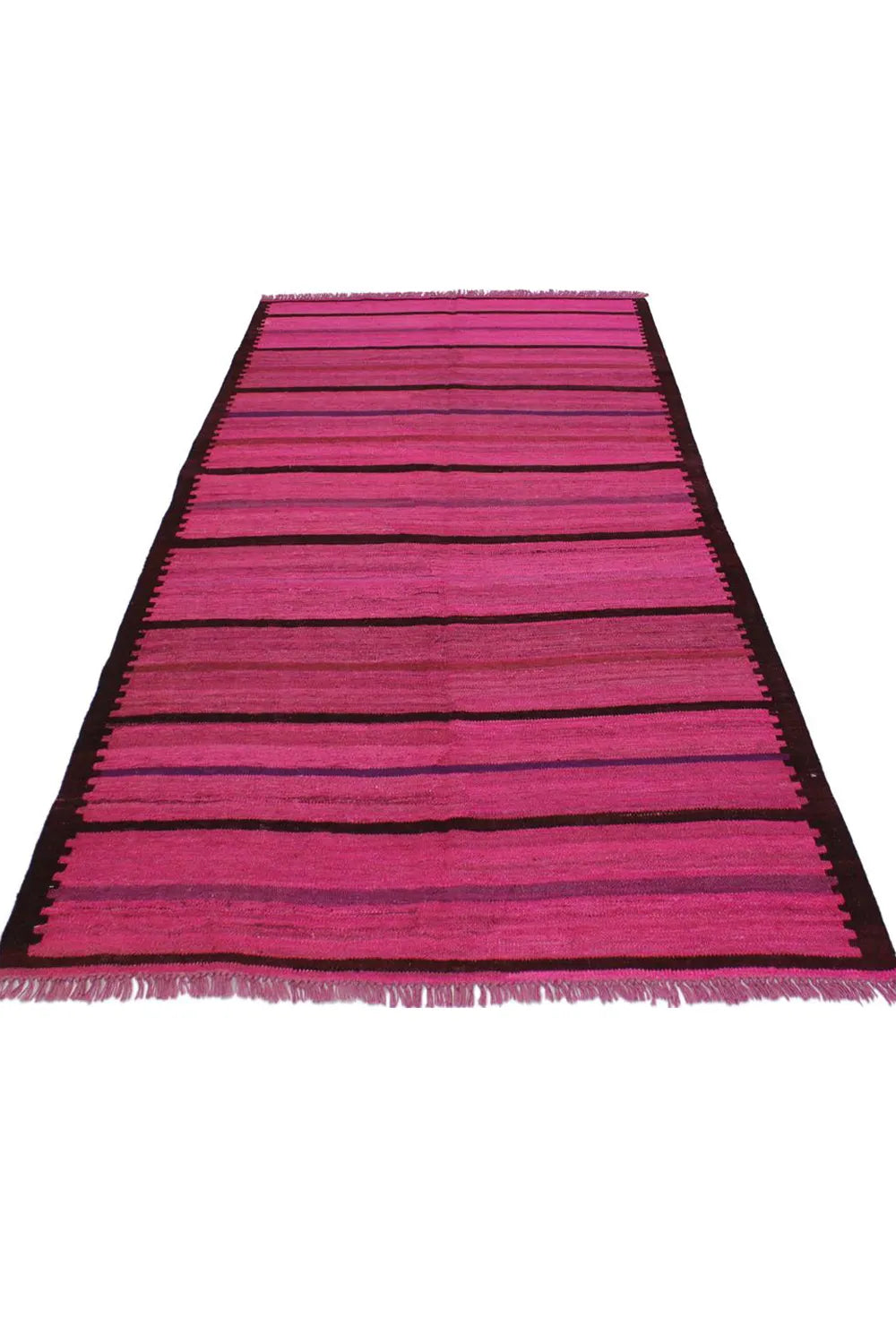 Double-Sided Reversible Pink Southwestern Kilim Rug in Versatile 8x10 Size