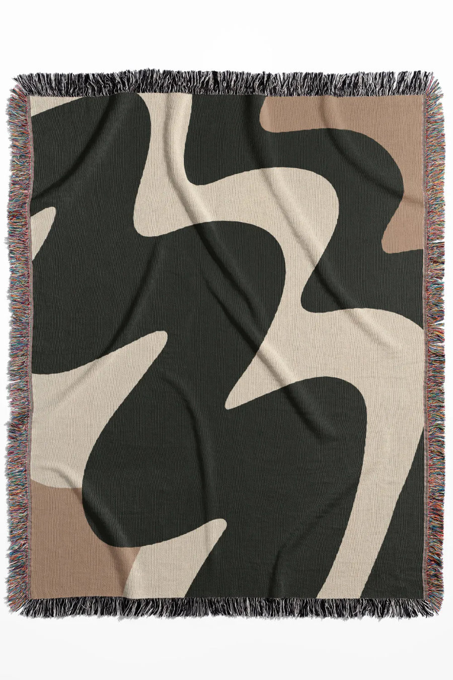 Black and White Zig Zag Cotton Woven Throw Blanket