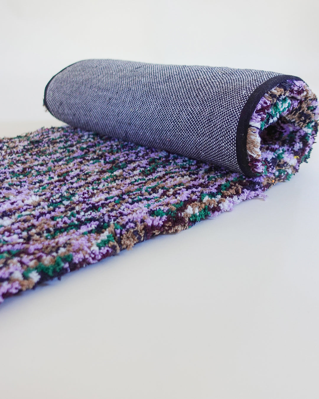 Recycled Cotton Purple and Green Tufted Runner Rug