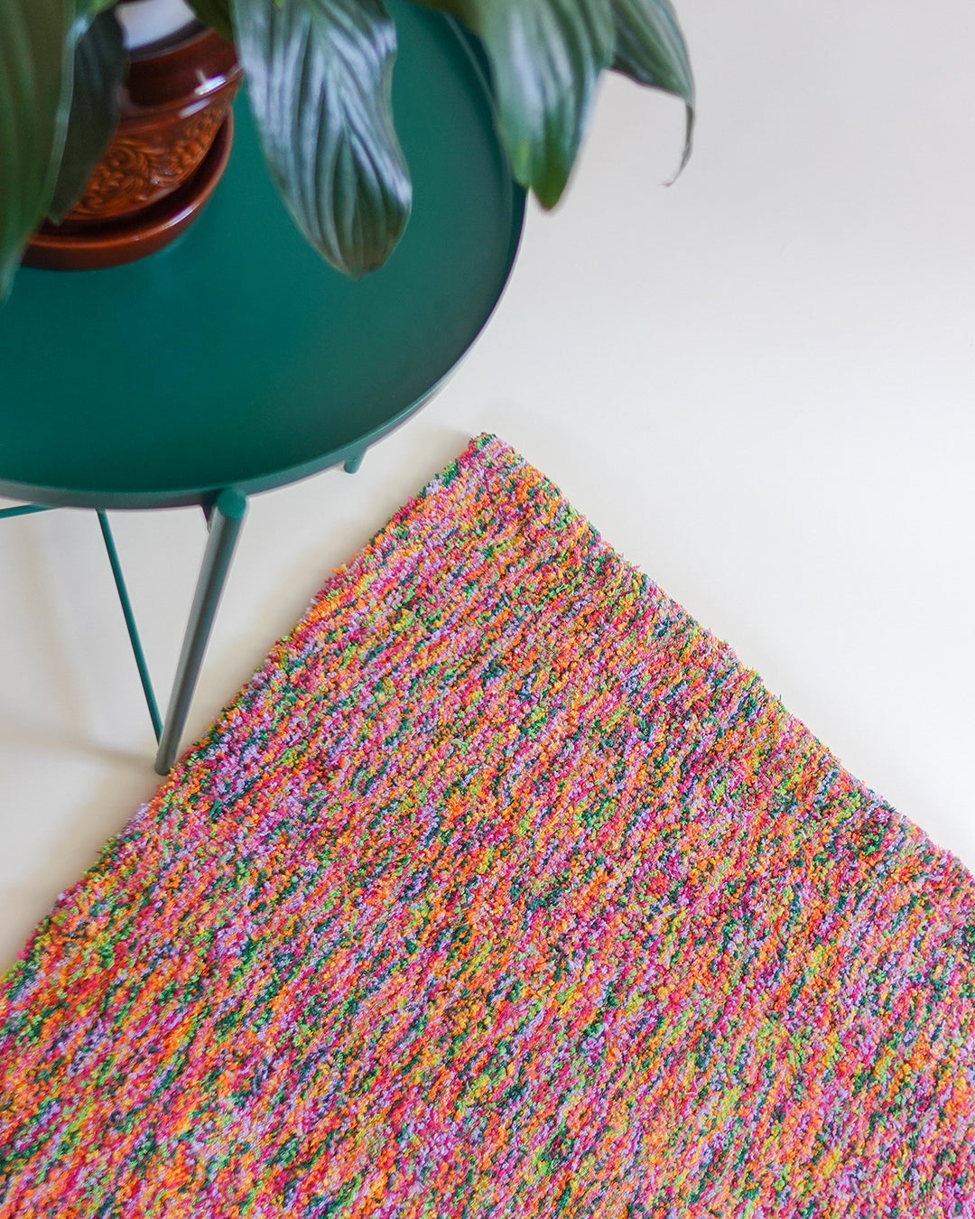 One of a Kind Tropical Rainbow Recycled Cotton Tufted Rug