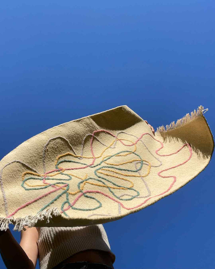 Handmade Wool Rug with Abstract Squiggly Design lifestyle