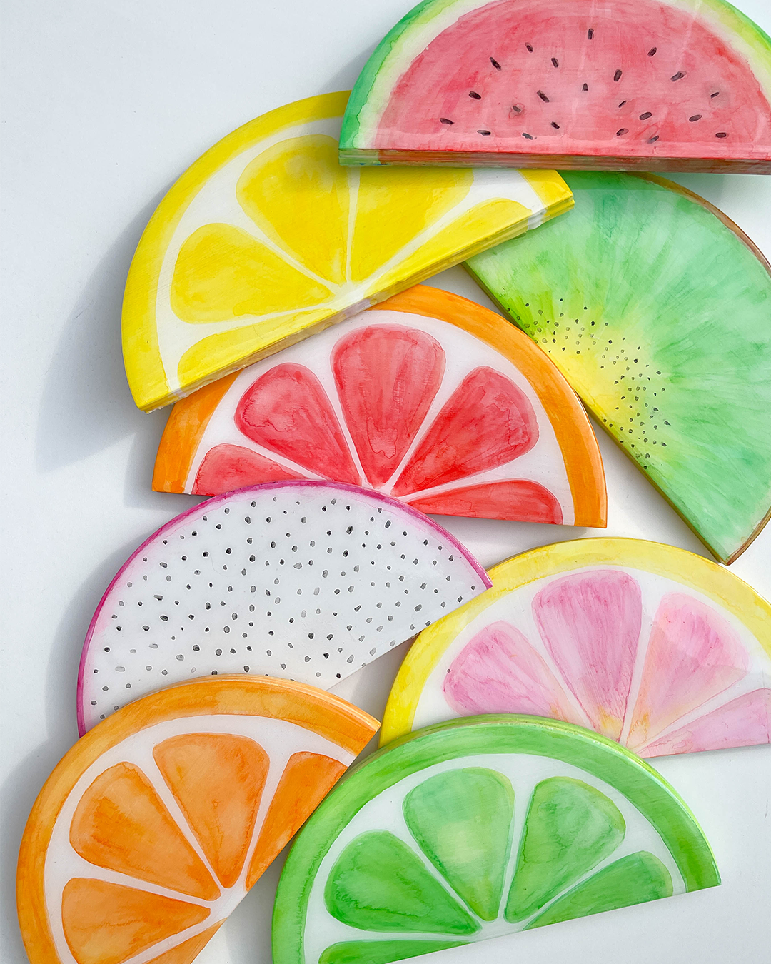 Handmade Watercolor Fruit Slice Wall Hanging