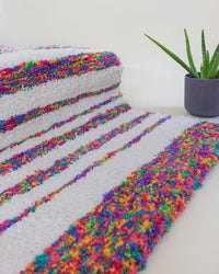Recycled Cotton Cream and Multicolor Striped Accent Rug