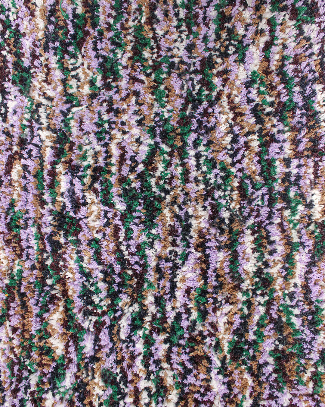 Purple and green abstract tufted runner by indie homeware brand Jubi NYC. Handmade in Brooklyn, NY using 100% recycled cotton.