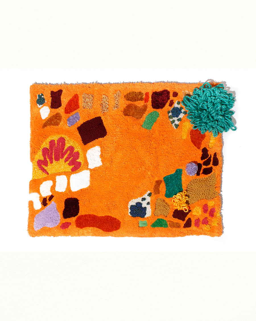 One of a Kind Orange Textile Wall Art